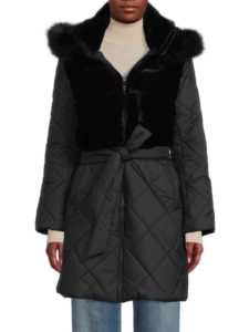Image of sale on Faux Fur Quilted Belted Jacket