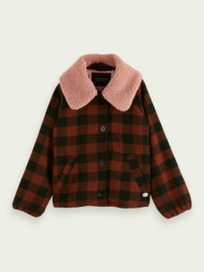 Image of sale on Yarn-dyed Checked Teddy Collar Jacket | Kids
