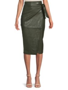 Image of sale on Faux Leather Wrap Skirt