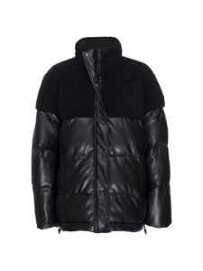 Image of sale on Faux Leather Cocoon Puffer Jacket