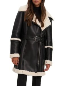 Image of sale on Sanna Faux Shearling Trim Coat