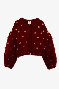 Image of sale on Burgundy Rainbow Dots Cardigan