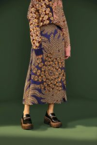 Image of sale on Navy Yawanawa Vanahu Lenzing™ Ecovero™ Viscose Midi Skirt