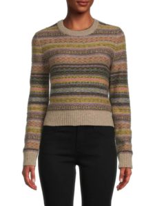 Image of sale on 60s Shrunken Pattern Wool Blend Sweater