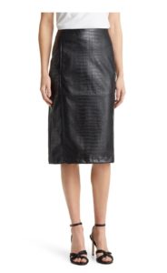 Image of sale on Croc Embossed Faux Leather Pencil Skirt