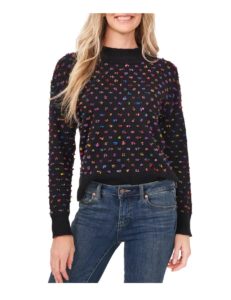 Image of sale on Mock Neck Multicolor Textured Knit Sweater