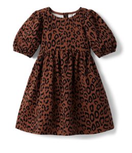 Image of sale on Puff Sleeve Animal Print Dress (toddler/little Kids/big Kids)
