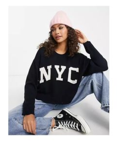 Image of sale on Nyc Knit Sweater in Navy