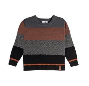 Image of sale on Sweater Knit Top Dark Grey, Brown and Black