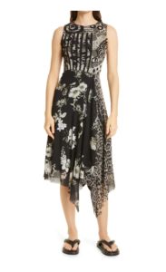 Image of sale on Abito Handkerchief Hem Midi Dress