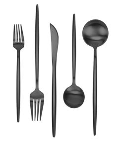 Image of sale on Matte Black Silverware Set 30 Pieces