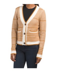 Image of sale on Varsity Trip Textured Knit Cardigan