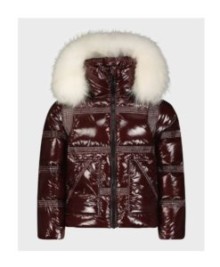 Image of sale on Kid’s Contrast Stitching Fur Hooded Coat