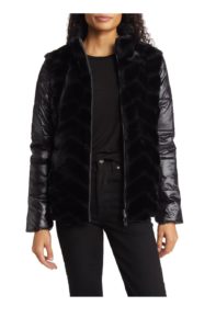 Image of sale on Zip Front Faux Fur Puffer Jacket