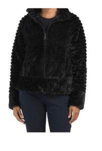 Image of sale on Textured Faux Fur Jacket