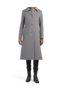 Image of sale on Wool Blend Long Coat with Buttons