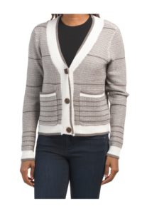 Image of sale on Varsity Trip Textured Knit Cardigan
