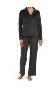 Image of sale on Embossed Velour Long Sleeve Notch Pj Set