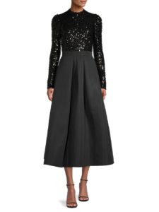 Image of sale on Amity Fit & Flare Sequin Midi-dress