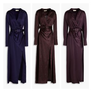 Image of sale on Electra Belted Wrap-effect Silk-satin Maxi Dress