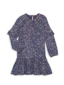 Image of sale on Little Girl’s & Girl’s Robin Foil Stamp Bird Print Dress