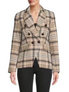 Image of sale on ​plaid Double Breasted Blazer