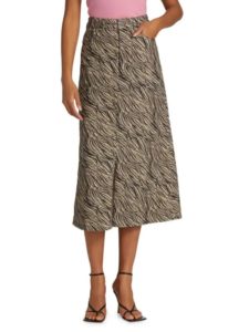 Image of sale on Drewigz Zebra Print Denim Midi Skirt