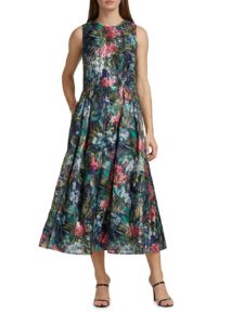 Image of sale on Floral Jacquard A-line Dress