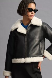 Image of sale on Bella Dahl Sherpa-lined Faux Leather Jacket
