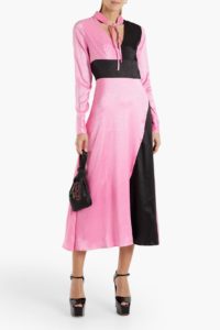 Image of sale on Penny Two-tone Satin-jacquard Midi Dress