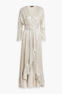 Image of sale on Wayne Metallic Jersey Midi Wrap Dress