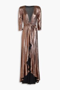 Image of sale on Flora Metallic Jersey Midi Wrap Dress