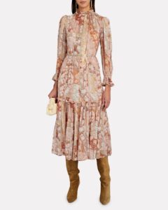 Image of sale on Kaleidoscope Tubular Chiffon Midi Dress