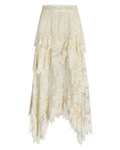 Image of sale on Asymmetric Lace Midi Skirt