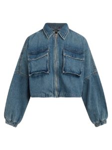 Image of sale on Crop Denim Military Jacket