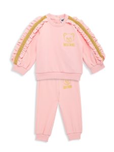Image of sale on Baby Girl’s & Little Girl’s Logo & Small Bear Graphic Tracksuit