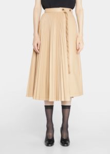 Image of sale on Asymmetric Pleated Faux Leather Midi Skirt