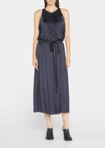 Image of sale on Pleated Crisscross Midi A-line Dress