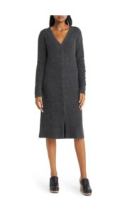 Image of sale on Rib Front Button Long Sleeve Sweater Dress