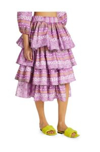 Image of sale on Geometric-print Ruffle Skirt