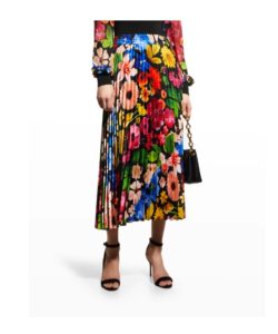 Image of sale on Pleated Floral-print Skirt