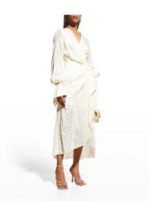 Image of sale on Wayside Printed Draped Wrap Dress