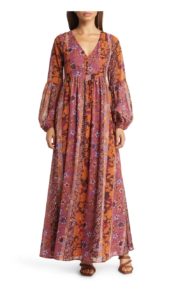 Image of sale on Semira Floral Long Sleeve Maxi Dress