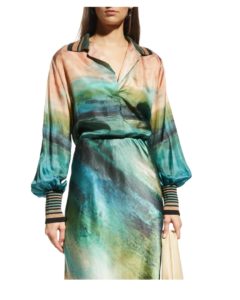 Image of sale on Blouson-sleeve Spread-collar Shirt