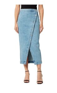 Image of sale on Asymmetric Stretch Denim Pencil Skirt