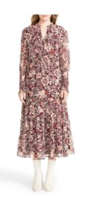 Image of sale on All Mixed Up Floral Long Sleeve Midi Dress
