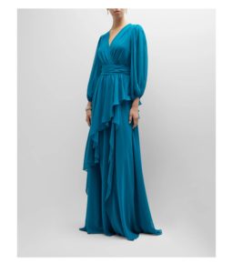 Image of sale on Draped Chiffon Full-length Gown