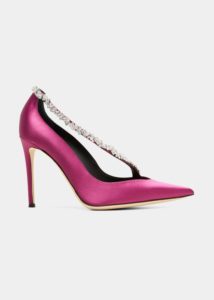 Image of sale on 105mm Satin Crystal-wrap Pumps