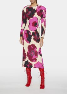 Image of sale on Dialto Floral-print Jacquard Midi Dress