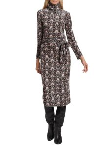 Image of sale on Piper Medallion-print Velvet Belted Dress